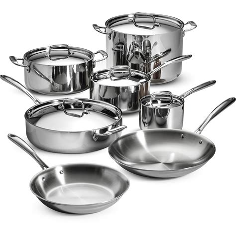 Tramontina 12 Piece Stainless Steel Tri Ply Clad Cookware Set