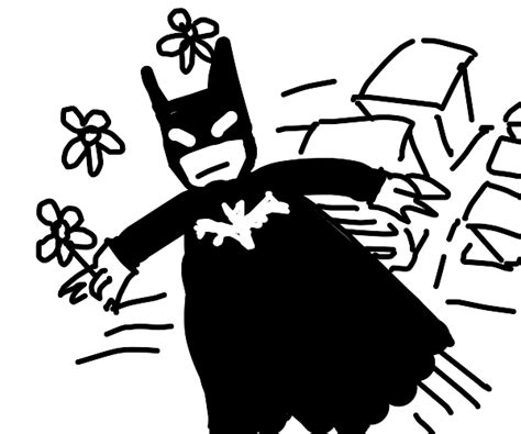Batman Flying With Flowers Drawception