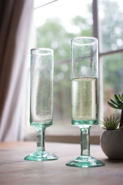 108 Kalalou Recycled Glass Champagne Flute Mod Glass Champagne Flutes Champagne Flute