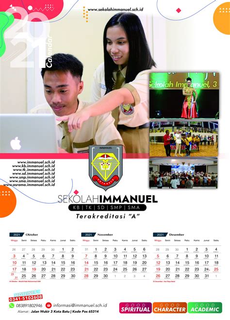 Kalender Tahun 2021 Sekolah Immanuel Batu