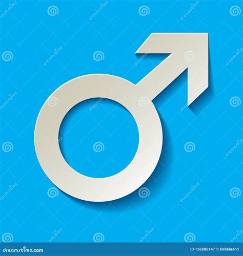 Male Icon Mars Vector Symbol With Shadow White On A Blue Background