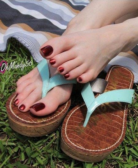 Flip Flop Sandals Flip Flops Foot Love Gorgeous Feet Pretty Toes Deep Red Color Women S