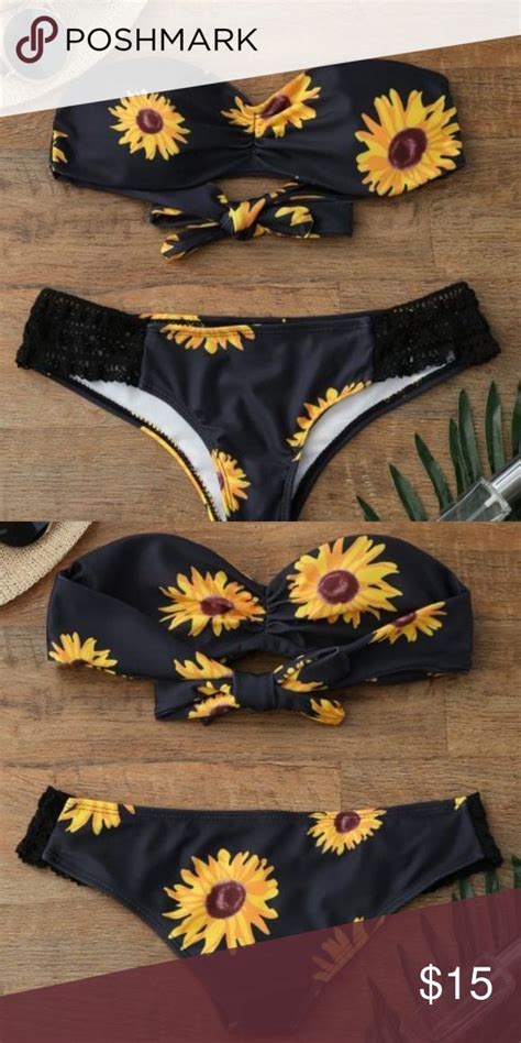 Zaful Sunflower Bikini Set Bikinis Sunflower Bikini Bikini Set