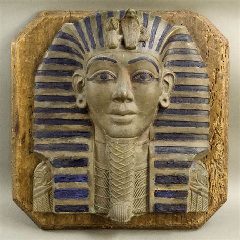 Plaque Raised Relief “king Tut” Tutankhamen Funerary Mask Bronze