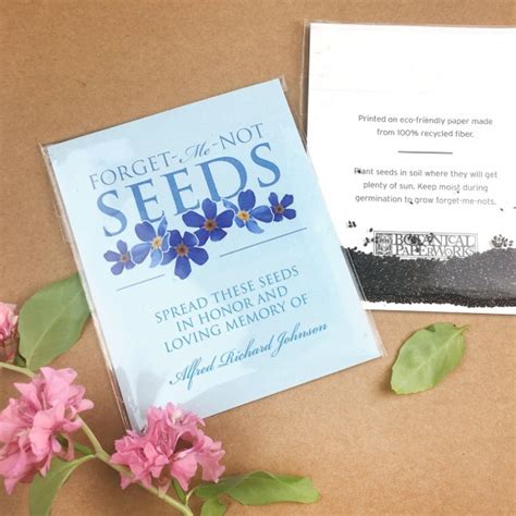 Forget me not quotes and sayings for funerals. Forget-me-not Seed Packet Memorial Favors | Botanical ...