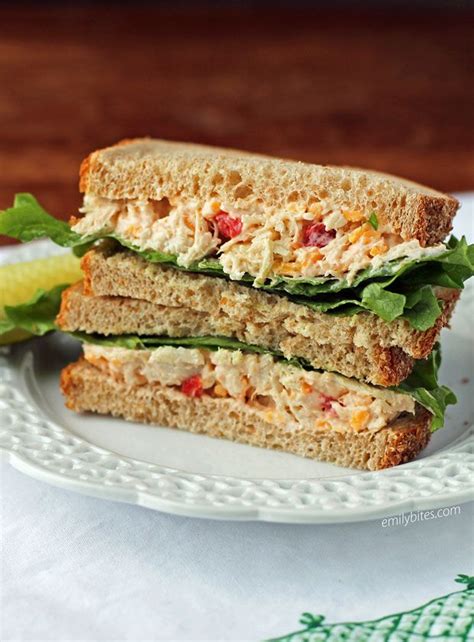 Classic homemade pimento cheese gets a healthy makeover in this healthy pimento cheese recipe. Pimento Cheese Chicken Salad Sandwiches | Recipe | Chicken ...
