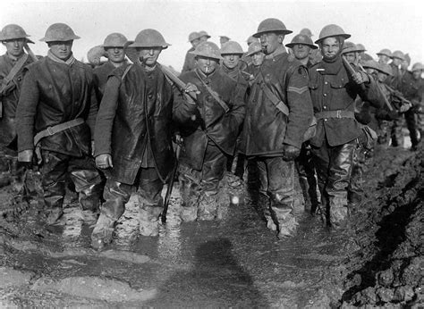 British Soldiers Standing In The Mud On The French Front Ca 1917