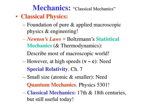 Ppt Mechanics Classical Mechanics Powerpoint Presentation Free