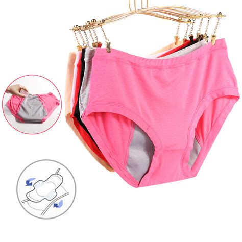 3x womens period panties leak proof cotton briefs menstrual underwear waterproof ebay