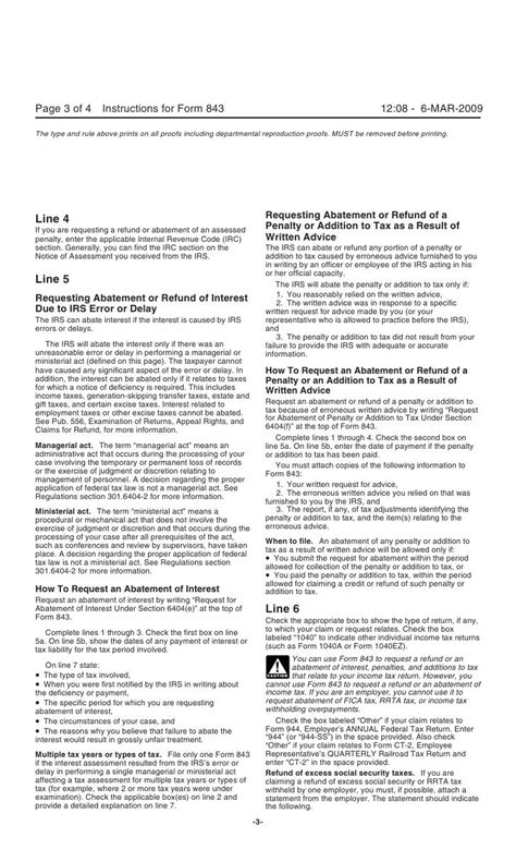 Instructions For Form 843 Claim For Refund And Request For Abatement