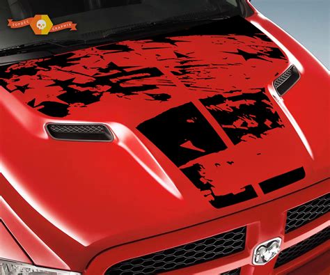 Dodge 2010 2018 Fits Ram 1500 2500 Large Distressed Grunge Hood Logo