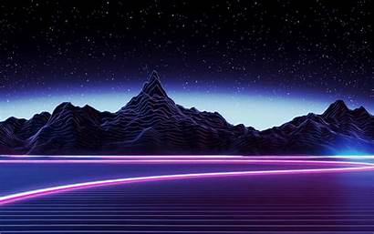 Desktop Aesthetic Neon Dark Mountain Wallpapers Tablet