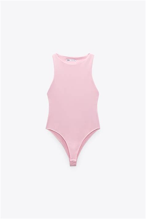 Halter Neck Bodysuit Pastel Pink Zara Australia