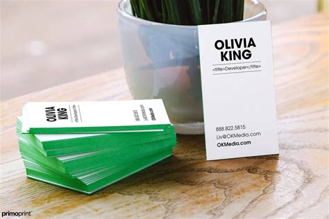 Green Painted Edge Business Card Thick Card Primoprint