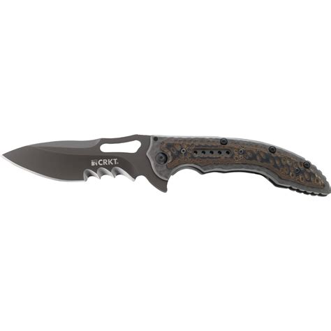 Crkt Fossil Folding Knife Partially Veff Serrated 5471k Bandh