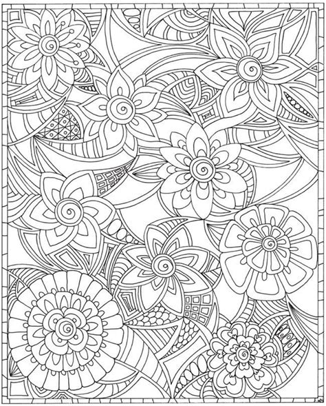 Flower Abstract Printable Coloring Pages For Adults Lalocades