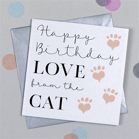 Happy Birthday Love From The Cat Card By Michelle Fiedler Design
