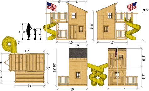 10x10 Deluxe Loft Clubhouse Plan For Kids Pauls Playhouses