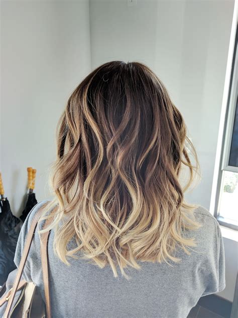 Medium ash brown highlights on black hair. 20 Best Collection of Tousled Shoulder-Length Ombre Blonde ...