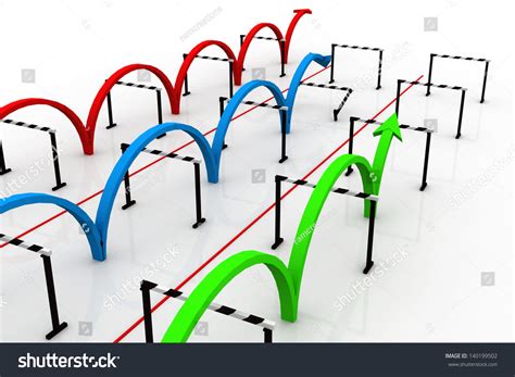 Arrows Jumping Over Hurdles Stock Photo 140199502 Shutterstock