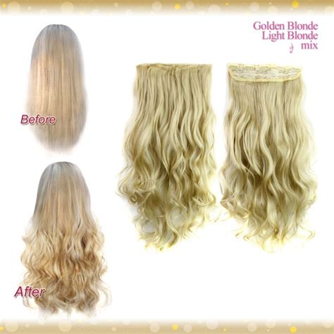 Wiwigs Half Head 1 Piece Clip In Curly Golden Blonde Mix Light Blonde