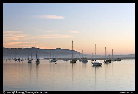 Picturephoto Yachts In Calm Morro Bay Harbor Sunset Morro Bay Usa