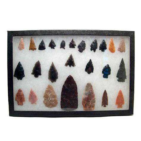 Framed Native American Arrowheads Set Of 25 Ancient Resource Touch Of Modern