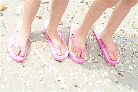 Kids Feet At The Beach Stock Photo Image Of Shells Floating 13674560