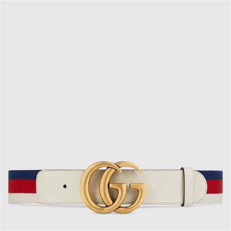 Gucci Sylvie Web Belt With Double G Buckle Real Leather Belt Metal