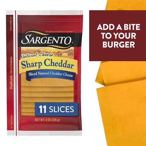 Sargento Sliced Sharp Natural Cheddar Cheese 11 Slices