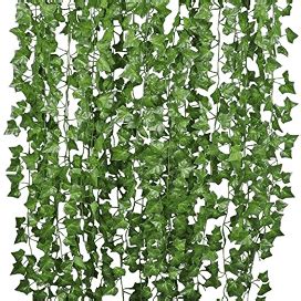 Hogado 84 Feet Artificial Hanging Plants Fake Vines Silk Ivy Leaves Greenery . | Artificial ...