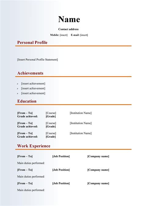 Maybe you would like to learn more about one of these? 48 Great Curriculum Vitae Templates & Examples - Template Lab