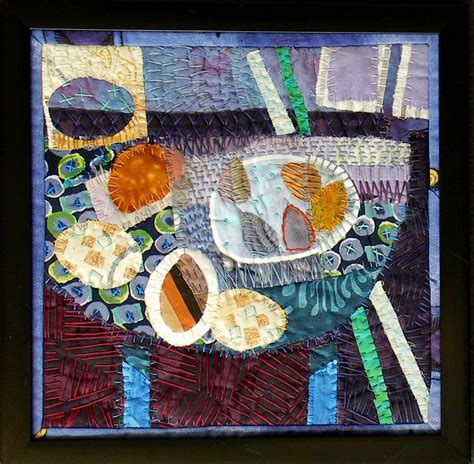 Quilt Art Collage Fiber Art Wall Hanging Textile Collage