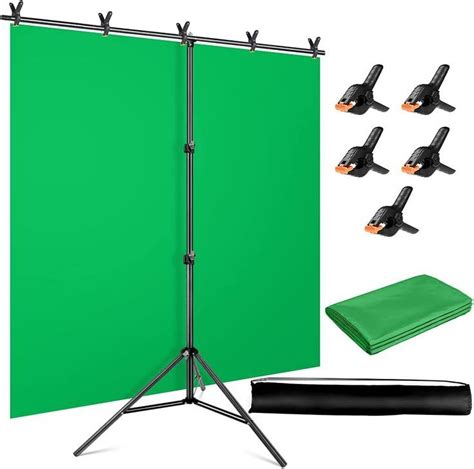 Yayoya Green Screen Backdrop Kit With Stand 5x65ft Photography