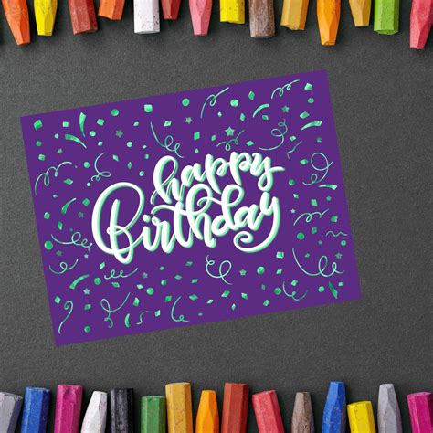 Printable Birthday Card Happy Birthday Card Digital Etsy