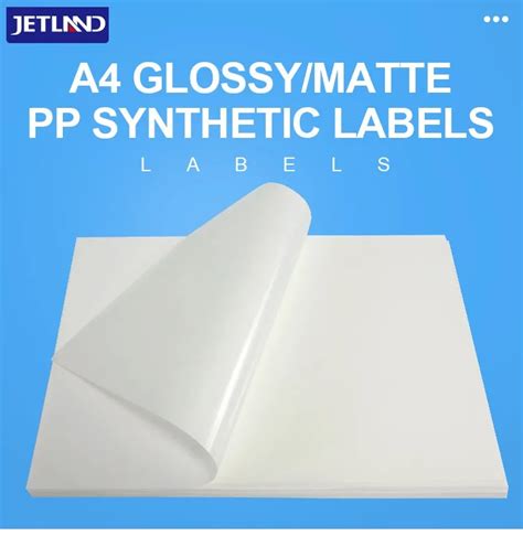 50 Sheets Waterproof Sticker A4 Matt Pp Synthetic Paper Label For