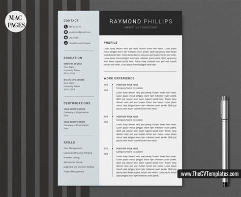 English teacher resume samples with headline, objective statement, description and skills examples. For Mac Pages - Professional CV Template, Simple Resume ...