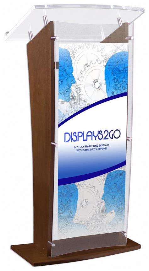 Acrylic Speaking Stand With Custom Printing Full Color Graphics