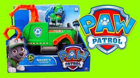 Paw Patrol Rockys Tugboat Toys Unboxing With Marshall Chase Skye