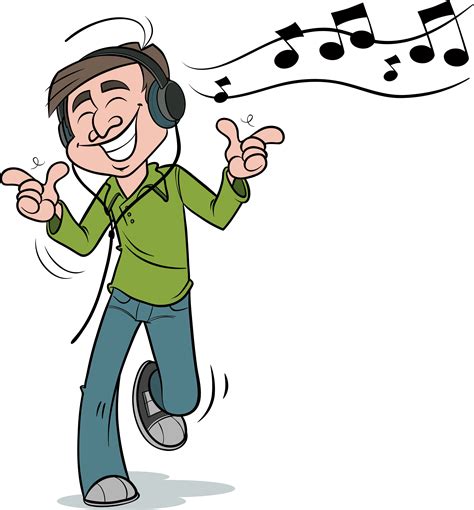 Clipart Man Listening To Music