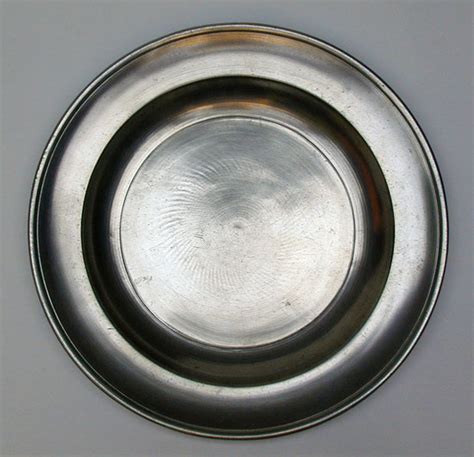 A Fine Single Reed Rim Pewter Plate By George Lightner