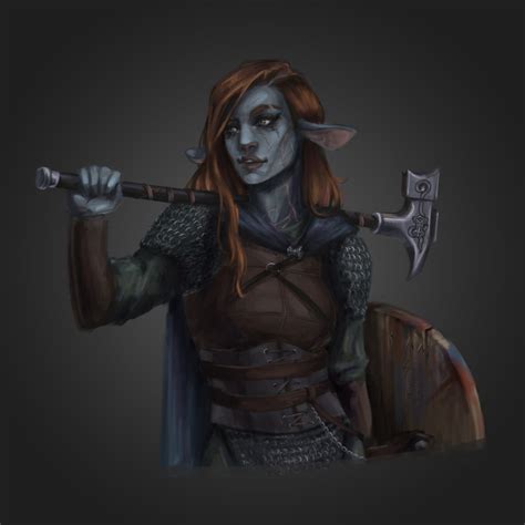 Firbolg Cleric Liana Shadyan Character Illustration Dungeons And