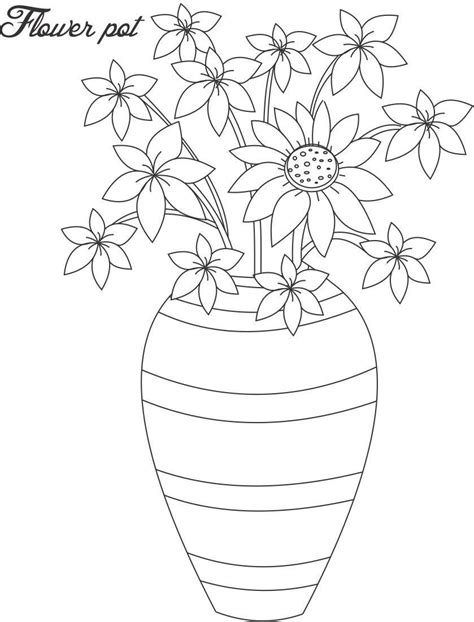 Flower Pot Printable Flower Coloring Pages Flag Coloring Pages