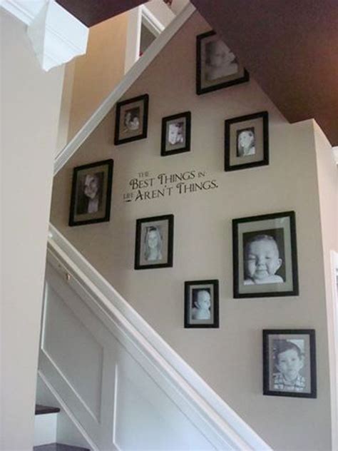 Check out our stair art selection for the very best in unique or custom, handmade pieces from our wall decor shops. staircase-gallery-with-vinyl-lettering | HomeMydesign