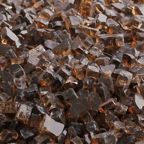Fire Glass For Gas Fire Pit 12 Lbs Amber Color