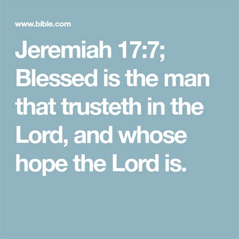 Jeremiah Blessed Is The Man That Trusteth In The Lord And Whose