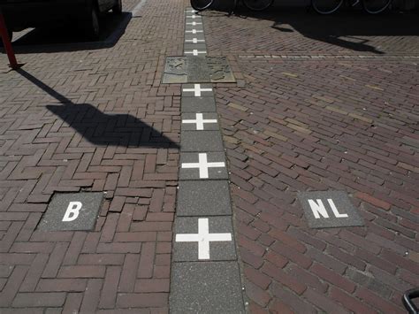 Two countries next to each other .. Border between Belgium and ...