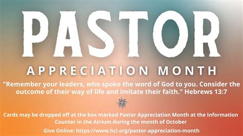 Pastor Appreciation Month — Hales Corners Lutheran Church