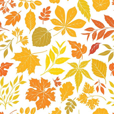 Autumn Leaves Seamless Floral Pattern Fall Nature Ornamental Wallpaper