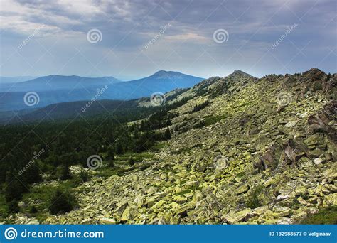 Mountain Peak Range Landscape Green Mountain Range View Stock Image